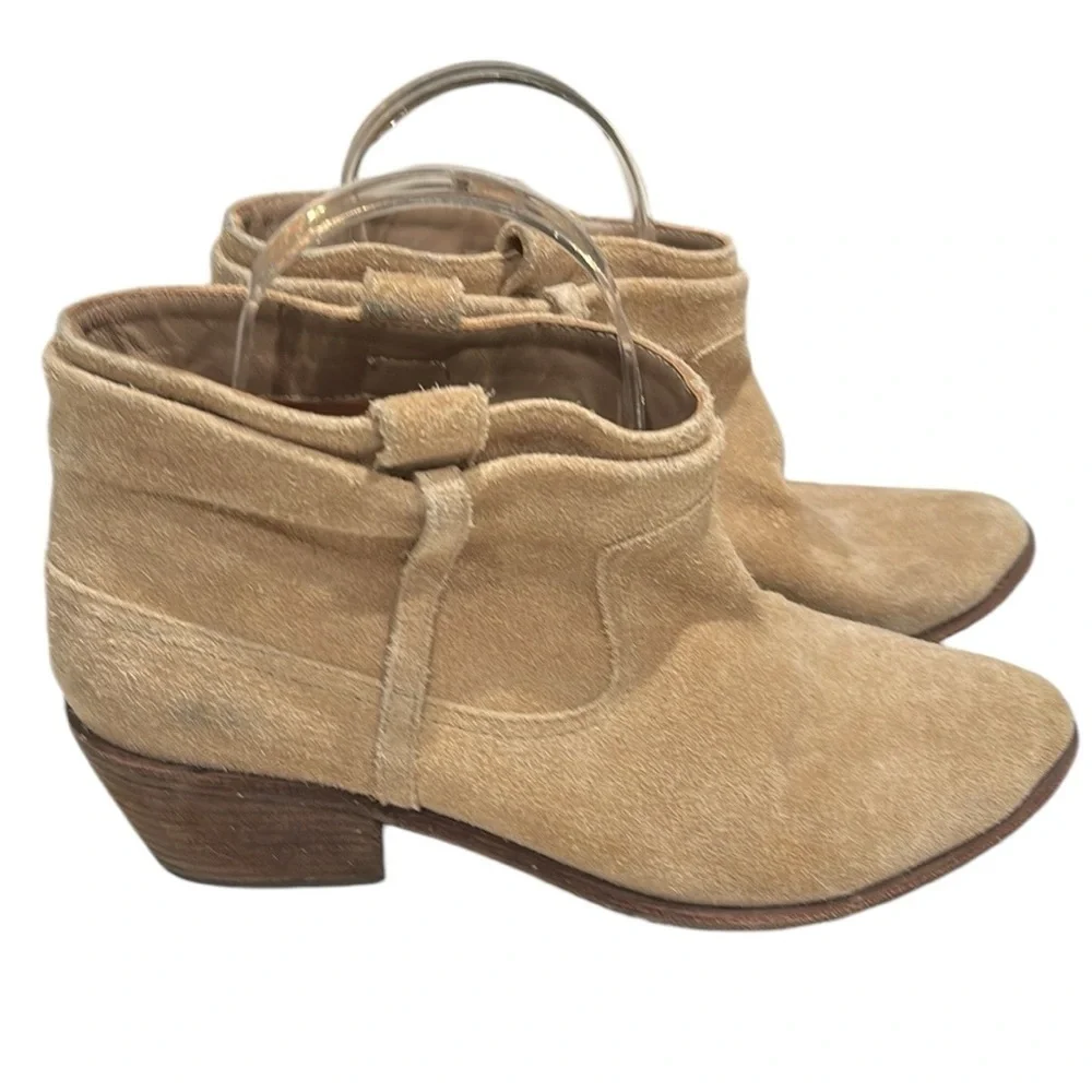 Joie Ajax Ankle Bootie Tan Suede SZ 8 38